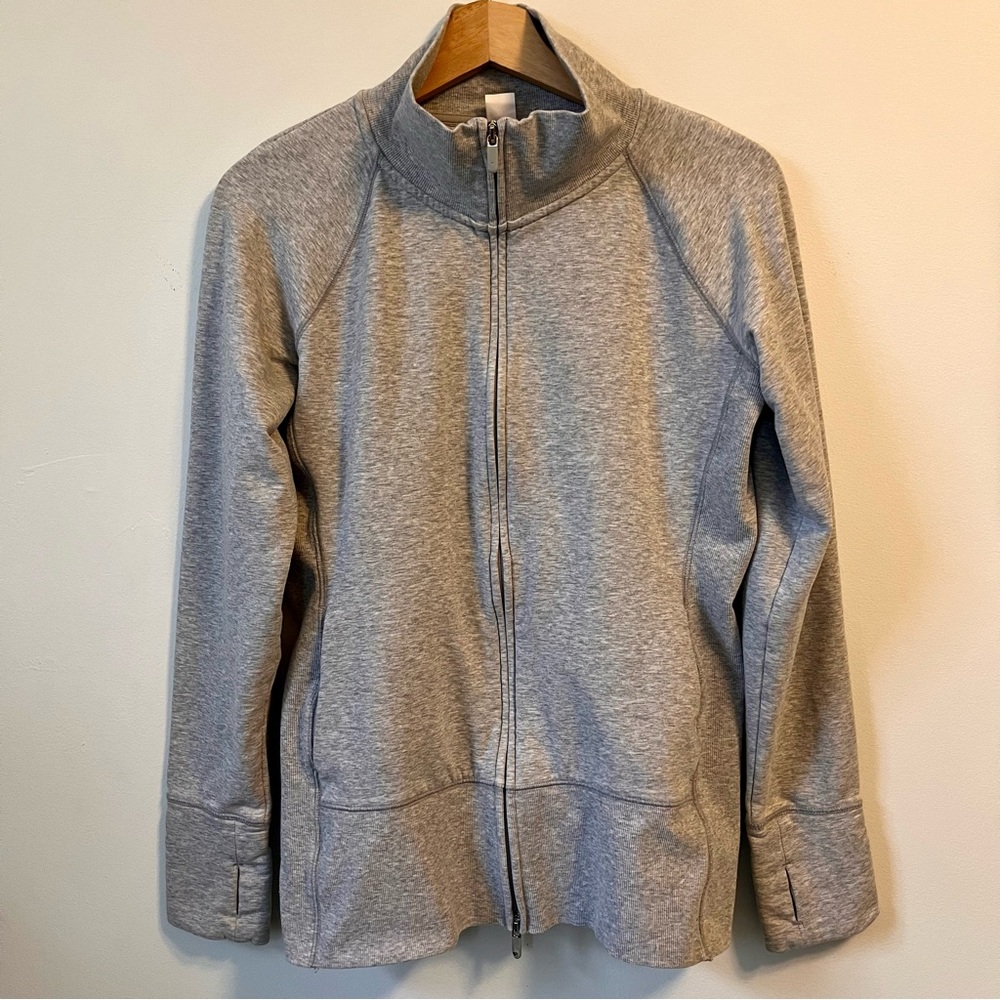 GapFit Grey Zip-Up Sweatshirt Jacket, Size L